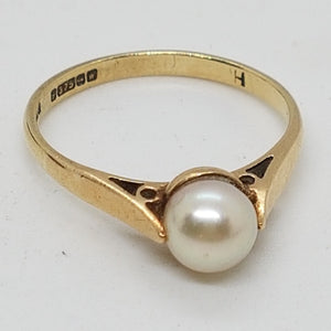 Vintage 9ct Gold Pearl Ring