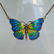 Load image into Gallery viewer, Sterling Silver Pique a Jour Butterfly Pendant
