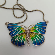 Load image into Gallery viewer, Sterling Silver Pique a Jour Butterfly Pendant
