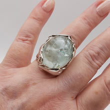 Load image into Gallery viewer, Sterling Silver Large Blue Quartz Statement Ring

