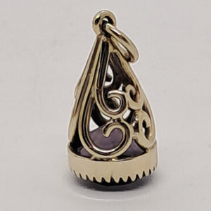 Vintage 9ct Gold Amethyst Fob