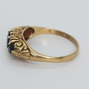 Vintage 9ct Gold Sapphire and Diamond Ring