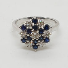 Load image into Gallery viewer, Vintage 18ct Gold Sapphire Diamond Cluster Ring
