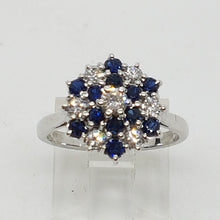 Load image into Gallery viewer, Vintage 18ct Gold Sapphire Diamond Cluster Ring
