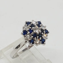 Load image into Gallery viewer, Vintage 18ct Gold Sapphire Diamond Cluster Ring
