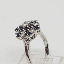 Load image into Gallery viewer, Vintage 18ct Gold Sapphire Diamond Cluster Ring
