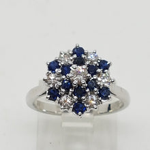 Load image into Gallery viewer, Vintage 18ct Gold Sapphire Diamond Cluster Ring
