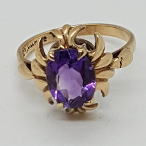 Vintage 9ct Gold Amethyst Ring