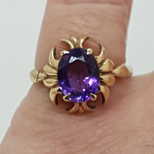 Vintage 9ct Gold Amethyst Ring