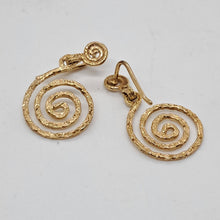 Load image into Gallery viewer, 9ct Gold Spiral Drop Earrings
