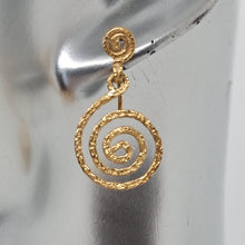 Load image into Gallery viewer, 9ct Gold Spiral Drop Earrings
