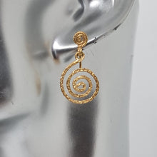 Load image into Gallery viewer, 9ct Gold Spiral Drop Earrings

