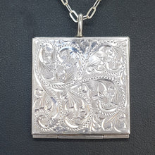 Load image into Gallery viewer, Vintage Sterling Silver Square Locket Pendant
