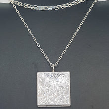 Load image into Gallery viewer, Vintage Sterling Silver Square Locket Pendant
