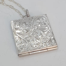 Load image into Gallery viewer, Vintage Sterling Silver Square Locket Pendant
