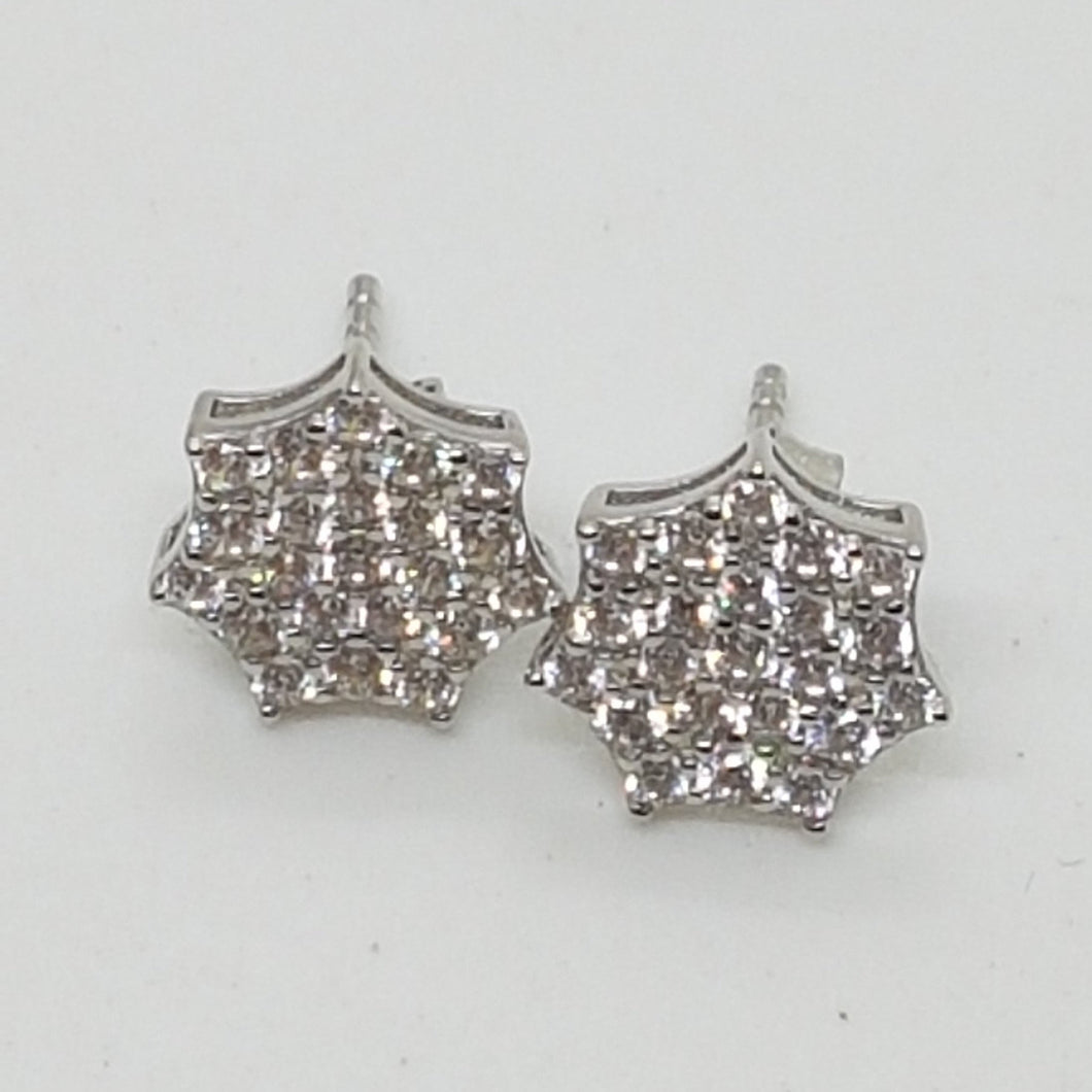 Sterling Silver White CZ Star Earrings