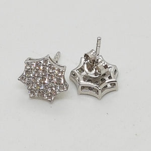 Sterling Silver White CZ Star Earrings