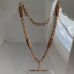 Antique 9ct Rose Gold Fancy Link Necklace