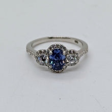 Load image into Gallery viewer, Sterling Silver Tanzanite CZ Ring
