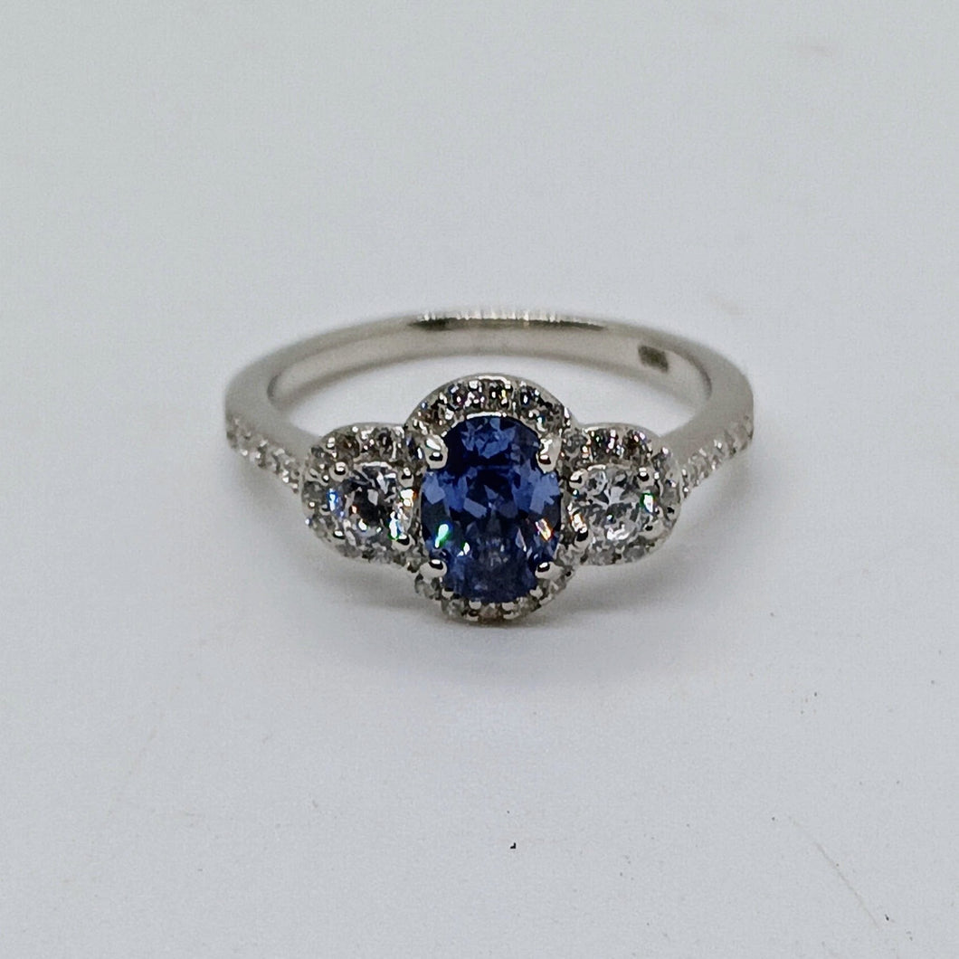 Sterling Silver Tanzanite CZ Ring