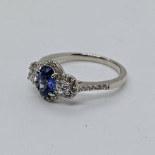 Load image into Gallery viewer, Sterling Silver Tanzanite CZ Ring
