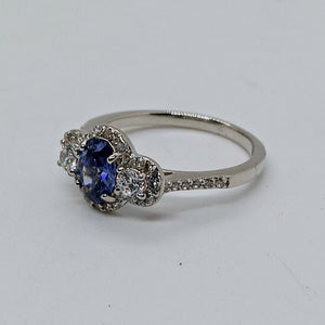 Sterling Silver Tanzanite CZ Ring