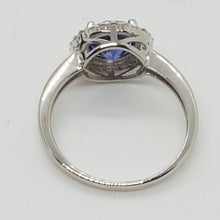 Load image into Gallery viewer, Sterling Silver Tanzanite and White CZ Ring
