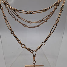 Load image into Gallery viewer, Antique 9ct Rose Gold Long Link Necklace
