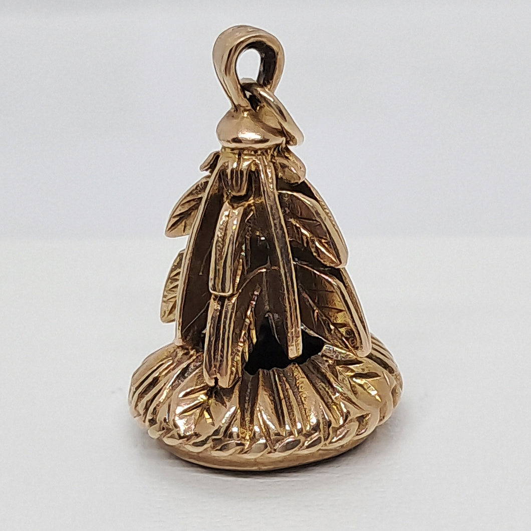 Vintage 9ct Gold Carnelian Fob Pendant