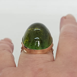 Antique 14ct Gold Cabochon Tourmaline Ring