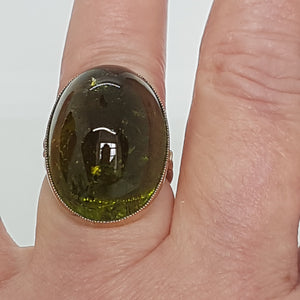 Antique 14ct Gold Cabochon Tourmaline Ring