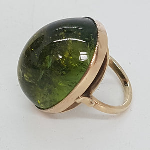 Antique 14ct Gold Cabochon Tourmaline Ring