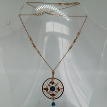 Load image into Gallery viewer, Antique 9ct Gold Turquoise Pendant and Chain
