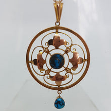 Load image into Gallery viewer, Antique 9ct Gold Turquoise Pendant and Chain
