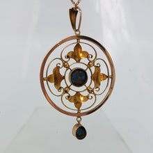 Load image into Gallery viewer, Antique 9ct Gold Turquoise Pendant and Chain
