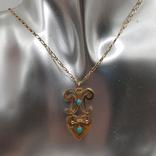 Load image into Gallery viewer, Antique 9ct Gold Persian Turquoise Pendant
