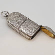 Load image into Gallery viewer, Antique Sterling Silver Sovereign Case and Vesta Case Pendant
