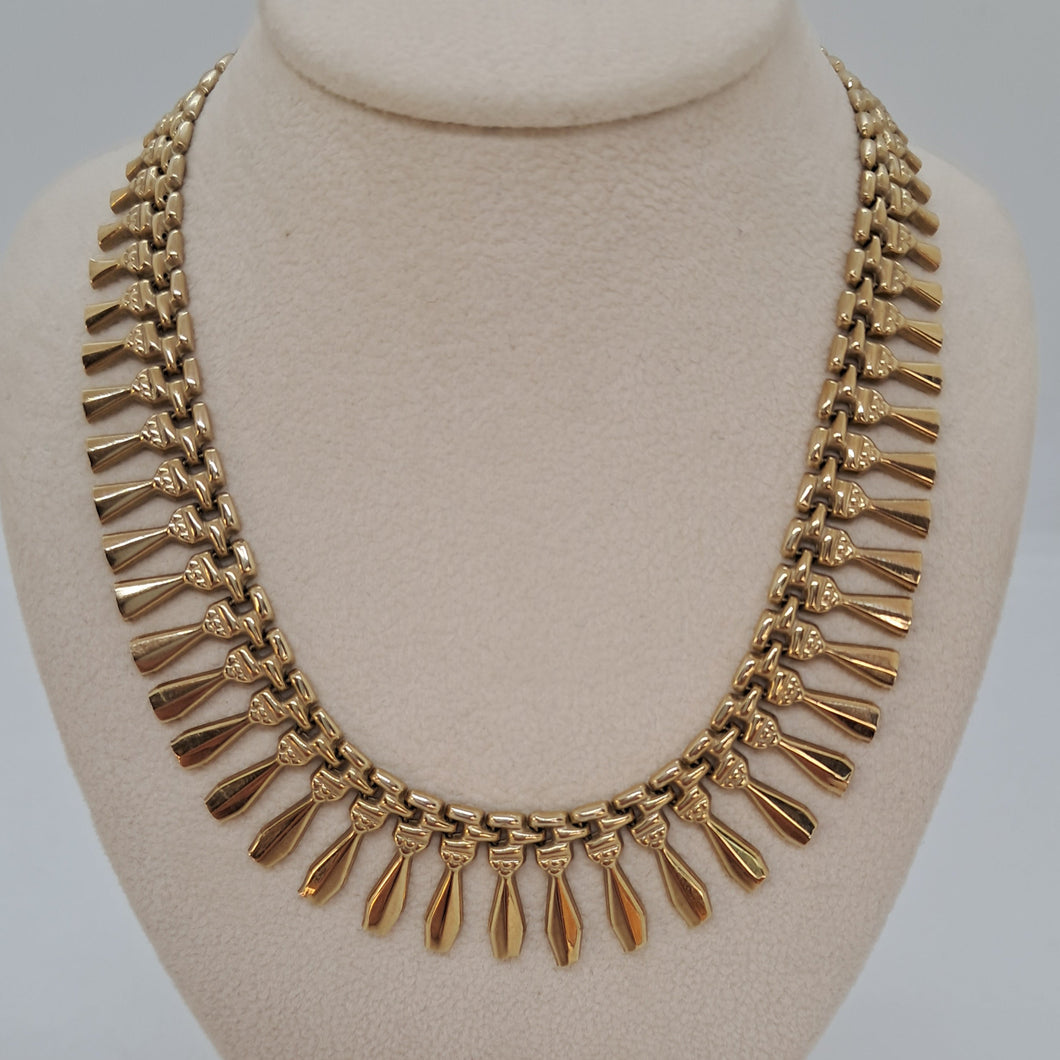 9ct Gold Egyptian Revival Waterfall Necklace