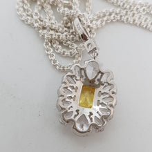 Load image into Gallery viewer, Sterling Silver CZ Yellow Tourmaline Pendant
