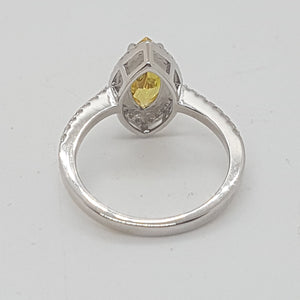 Sterling Silver CZ Citrine Marquise Ring