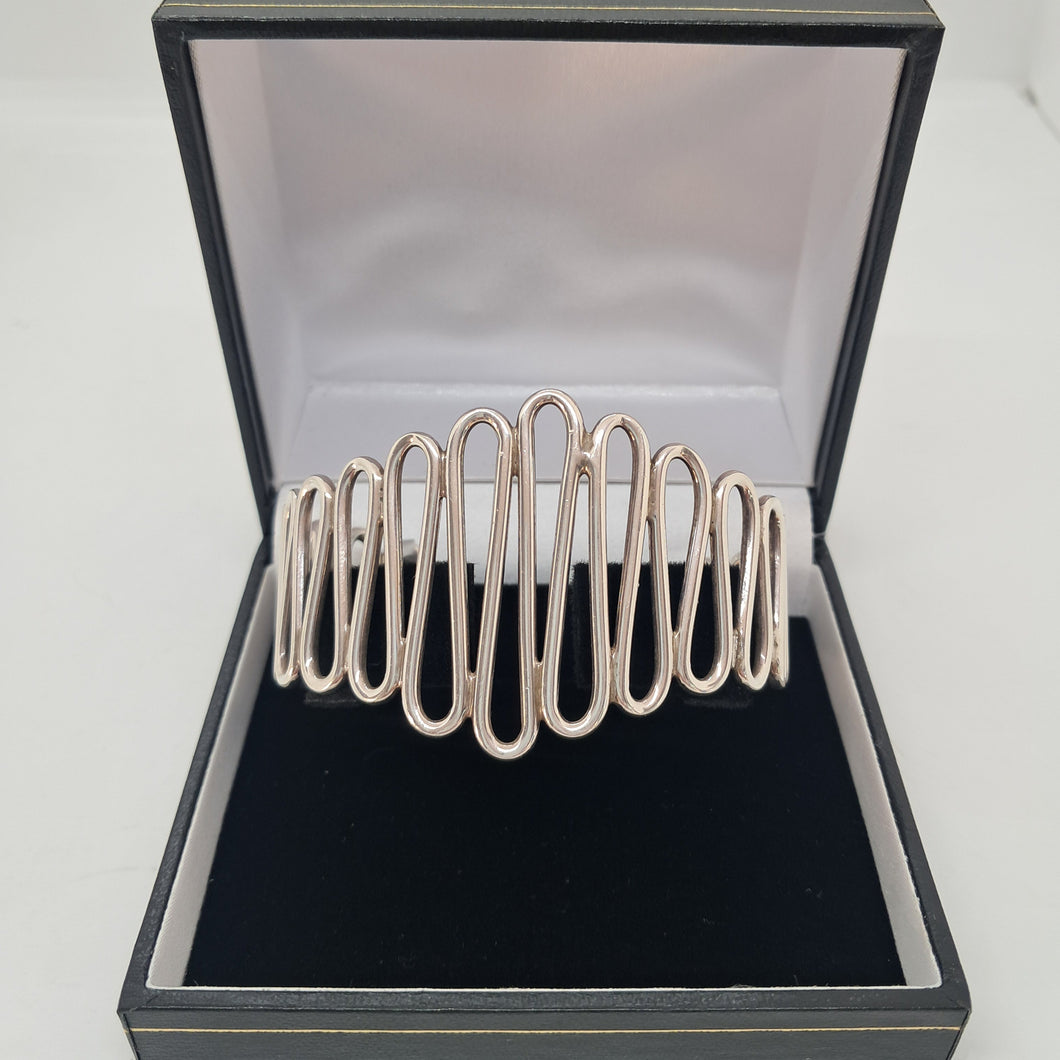 Sterling Silver Wavy Cuff Bracelet
