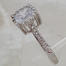 Load image into Gallery viewer, Sterling Silver Square Cut CZ Ring
