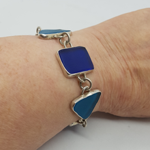 Load image into Gallery viewer, Sterling Silver with Blue Stone Bracelet
