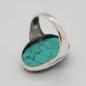 Sterling Silver Turquoise and Marcasite Ring