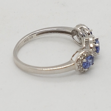 Load image into Gallery viewer, Sterling Silver Tanzanite and White CZ Ring
