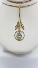 Load image into Gallery viewer, Antique 15ct Gold Aquamarine and Pearl Pendant
