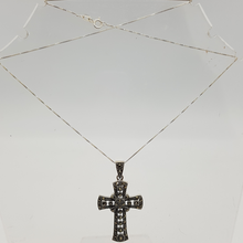 Load image into Gallery viewer, Sterling Silver Marcasite Cross Pendant
