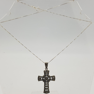 Sterling Silver Marcasite Cross Pendant