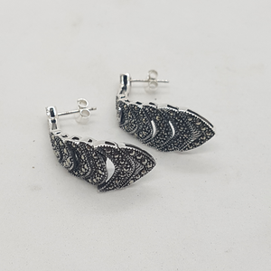 Sterling Silver Marcasite Drop Earrings