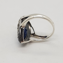 Load image into Gallery viewer, Sterling Silver Blue Stone Ring
